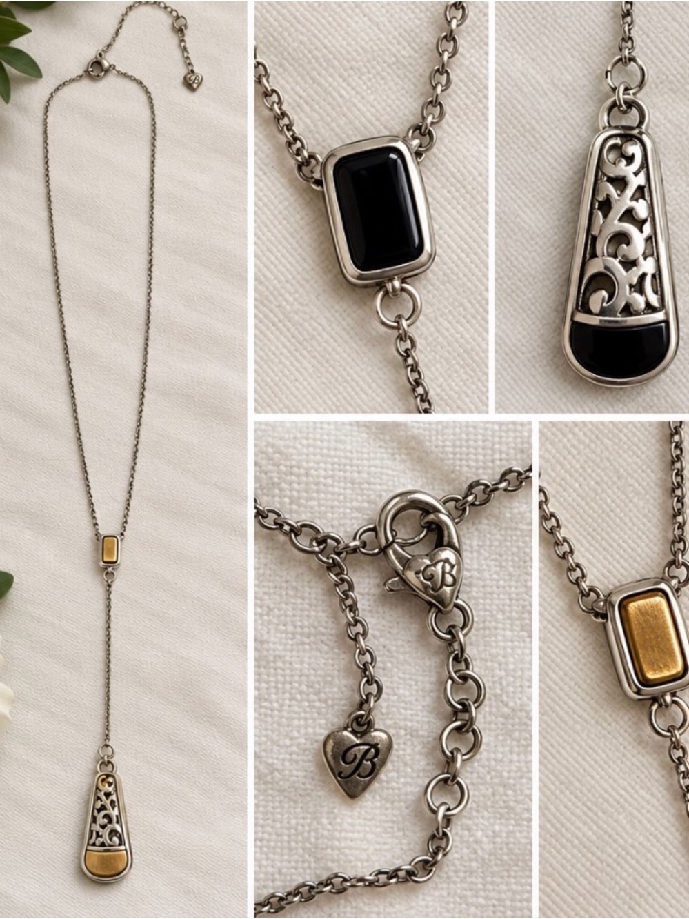 ✨ Vintage Brighton Café De Eiffel Paris Figaro Lariat Necklace Rare & Reversible